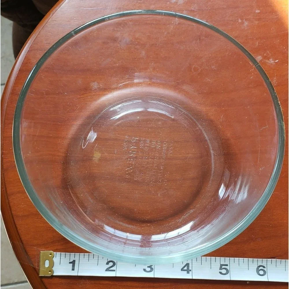 Pyrex 2 set loaf pan and small #7201 mixing bowl clear glass